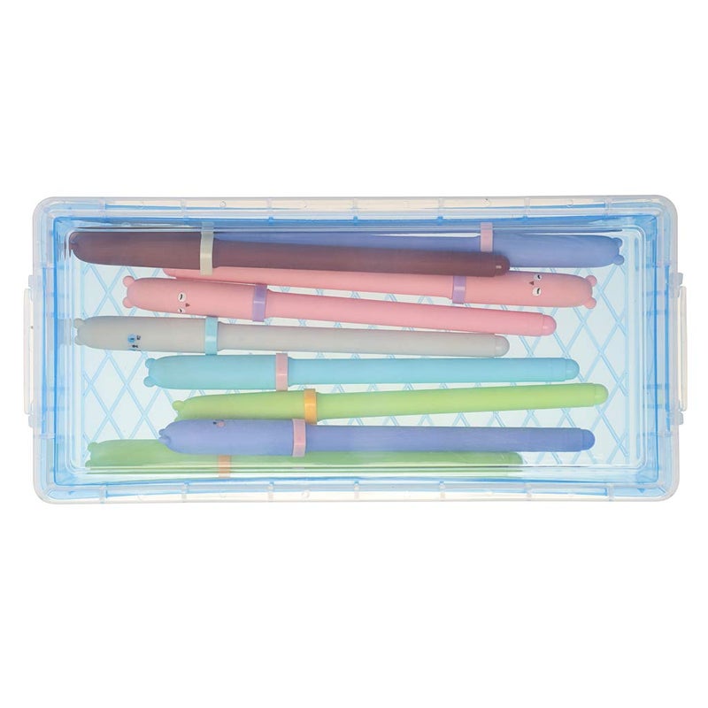 BTSKY Large Capacity Pencil Box, Office Supplies Storage Organizer Box, Brush Painting Pencils Storage Box Watercolor Pen Container Drawing Tools Colorful - Image 2
